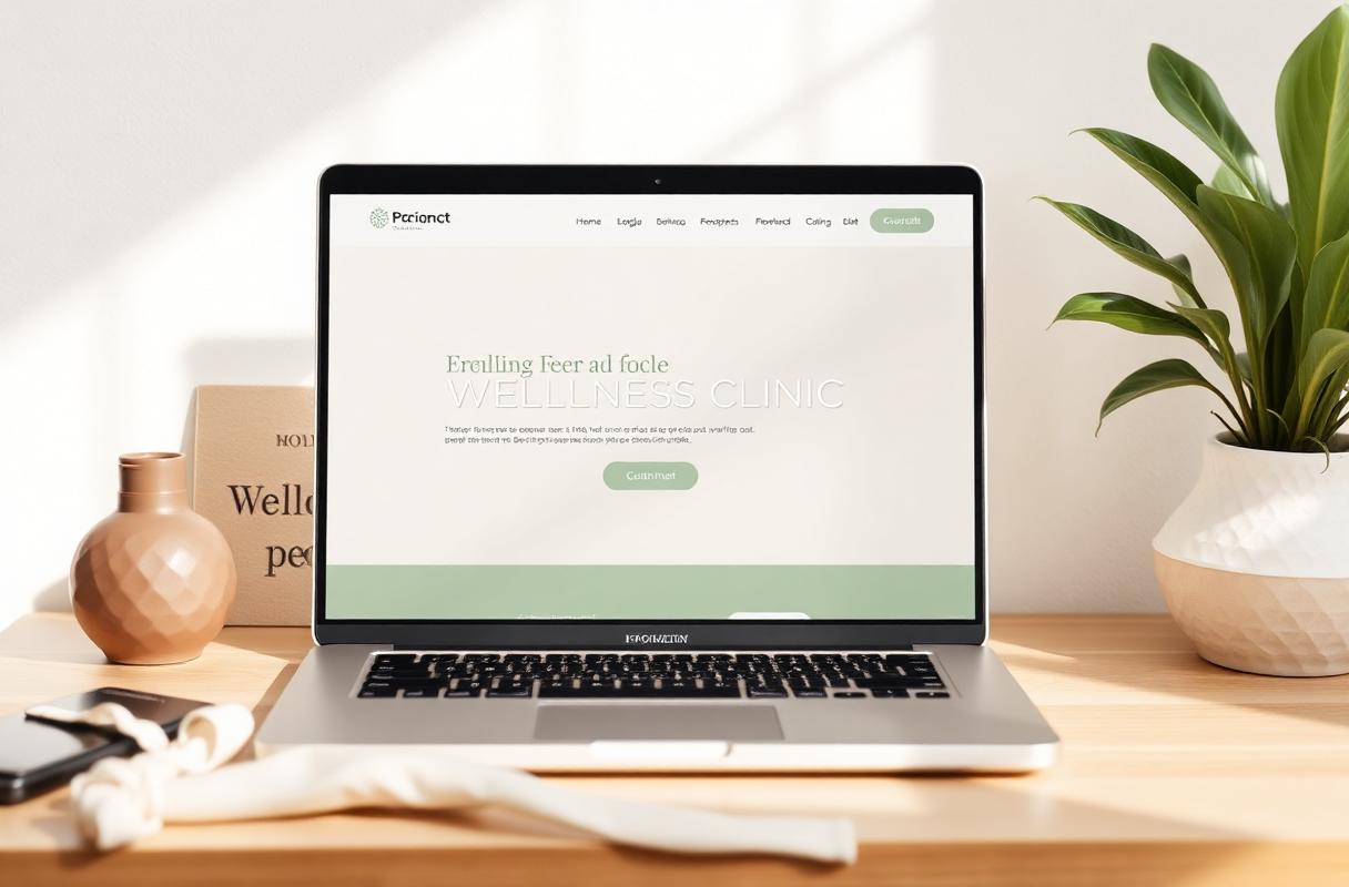 Wellness clinic website mockup